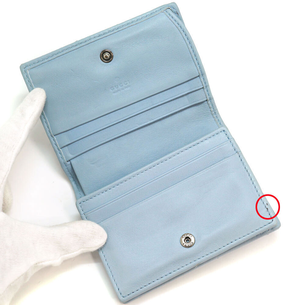 Gucci Compact Bifold Wallet Python Snake Blue GG … - image 8